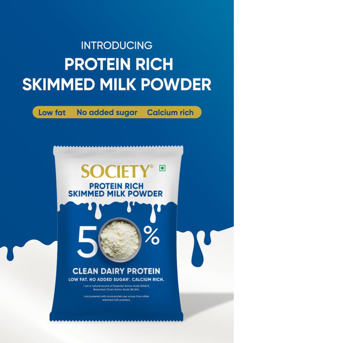 Protein Rich Skimmed Milk Powder (50% Clean Dairy Protein)